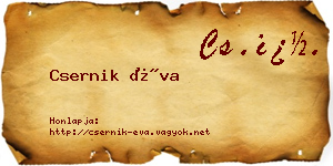 Csernik Éva névjegykártya