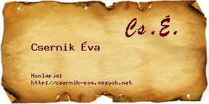 Csernik Éva névjegykártya